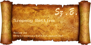 Szepesy Bettina névjegykártya